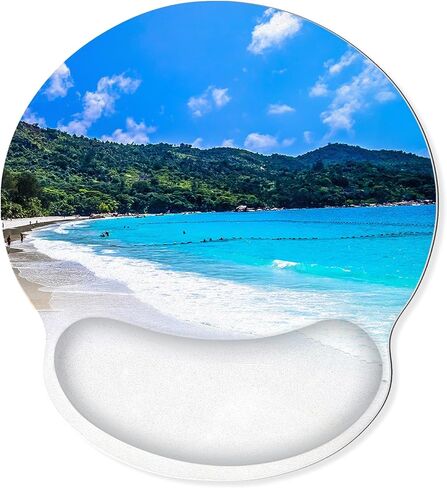 Mouse Pad with Gel Wrist Rest, Floral Ergonomic Mousepad with Wrist Support, Smooth Surface and Non-Slip PU Base, Portable Pain Relief Mousepad for Computer, Laptop, Office & Home in Kuwait