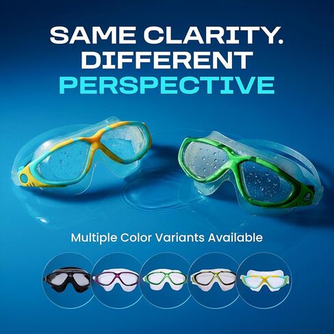 قناع Clear'r Perspective للبالغين - ملاءمة مريحة وآمنة، رؤية واضحة للغاية، نظارات مضادة للضباب، قناع غوص للحماية من الأشعة فوق البنفسجية in Kuwait