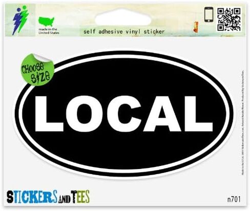 Local Black Euro Oval Vinyl Car Bumper Window Sticker 5" x 3" in Saudi Arabia