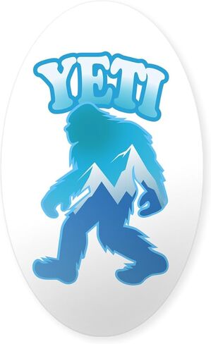 ملصق CafePress Yeti Mountain Scene ملصق بيضاوي لممتص الصدمات للسيارة in Saudi Arabia