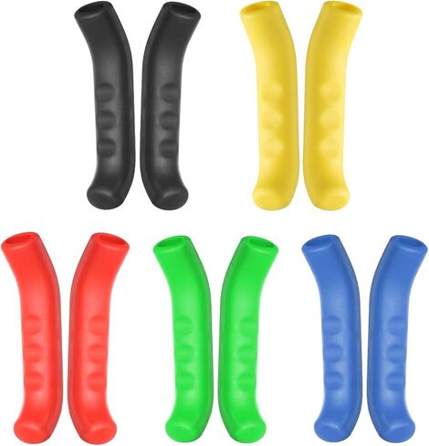 HARFINGTON 5 Pairs Bike Brake Lever Cover Silicone Brake Lever Grip Protector Anti-Slip Brake Handle Protection Covers Sleeve for Mountain Road Bike Cycling, Red Yellow Blue Green Black in Saudi Arabia