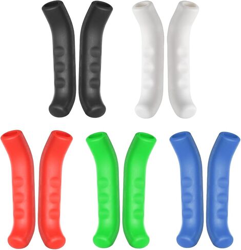 HARFINGTON 5 Pairs Bike Brake Lever Cover Silicone Brake Lever Grip Protector Anti-Slip Brake Handle Protection Covers Sleeve for Mountain Road Bike Cycling, Red Yellow Blue Green Black in Saudi Arabia