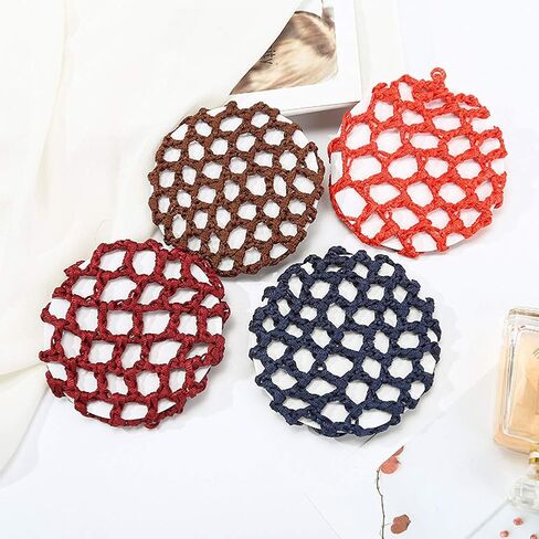 lasenersm 12 Pieces Hair Bun Cover Snood Hair Net Handmade Knit Mesh Fabric Hair Bun Net for Women Ballet Dance Skating Assorted Color (Send by Random) in Saudi Arabia