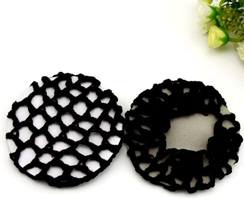 lasenersm 12 Pieces Hair Bun Cover Snood Hair Net Handmade Knit Mesh Fabric Hair Bun Net for Women Ballet Dance Skating Assorted Color (Send by Random) in Saudi Arabia