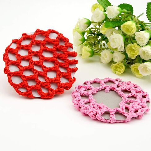 lasenersm 12 Pieces Hair Bun Cover Snood Hair Net Handmade Knit Mesh Fabric Hair Bun Net for Women Ballet Dance Skating Assorted Color (Send by Random) in Saudi Arabia