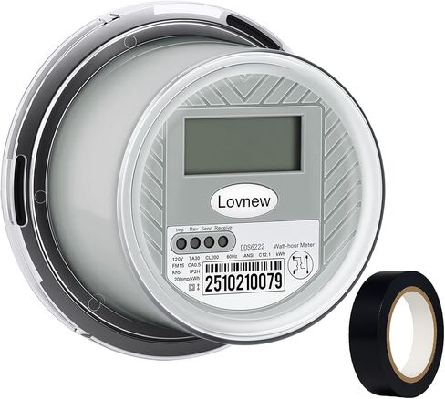 RV Digital Electric Meter,120V 2 Wire kWh Watt Power Meter with LCD Display,CL200 Energy Monitoring submeter for Residential Home Use,TA30 Current Measurement,Compatible with 4 Jaw Meter Sockets in Saudi Arabia