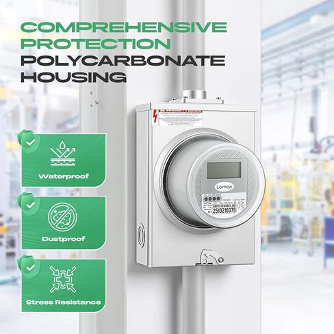 RV Digital Electric Meter,120V 2 Wire kWh Watt Power Meter with LCD Display,CL200 Energy Monitoring submeter for Residential Home Use,TA30 Current Measurement,Compatible with 4 Jaw Meter Sockets in Saudi Arabia