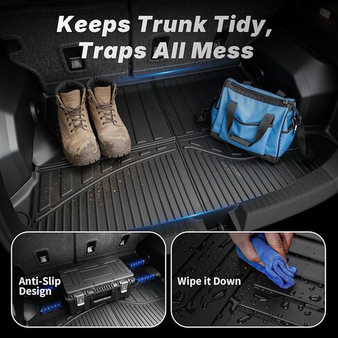 OEDRO Floor Mats Full Mat Set Fit for Kia Telluride 2020-2025, Custom Fit TPE All Weather Floor Liners for Kia Telluride EX SX Accessories, Odorless Anti-Slip Back Seat Protector Full Mat Set in Saudi Arabia