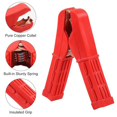 2PCS Power Replacement Battery Alligator Clips Jumper Cable Clamps Welder Clips Crocodile Heavy Duty Clamps Pure Copper 500A Car Battery Charger for Automotive Car Vehicle Boat in Saudi Arabia