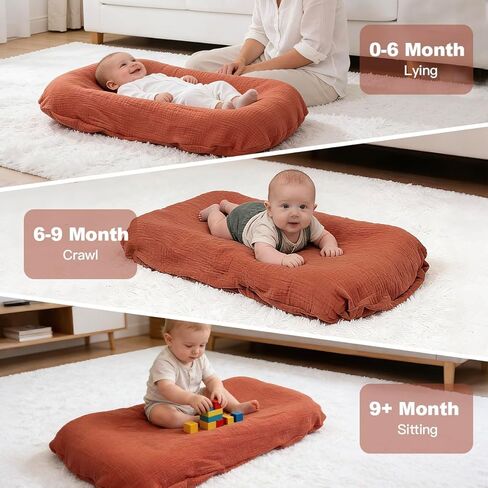Baby Lounger - Snuggle Me Indist Lounger for Newborns | وسادة وقت مستيقظ ، ناعمة ومحمولة ، هدية أساسية- أبيض (شملت غطاء التسكع) in Kuwait