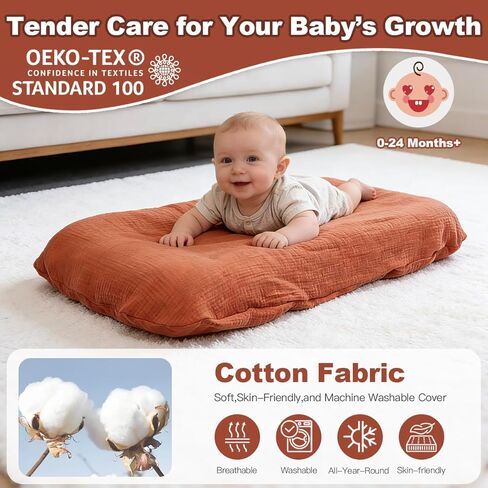 Baby Lounger - Snuggle Me Indist Lounger for Newborns | وسادة وقت مستيقظ ، ناعمة ومحمولة ، هدية أساسية- أبيض (شملت غطاء التسكع) in Kuwait