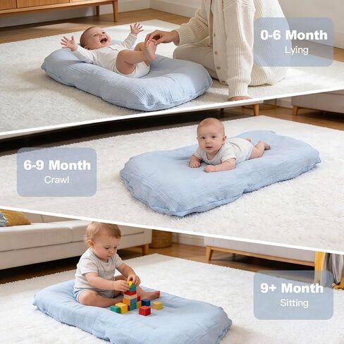 Baby Lounger - Snuggle Me Indist Lounger for Newborns | وسادة وقت مستيقظ ، ناعمة ومحمولة ، هدية أساسية- أبيض (شملت غطاء التسكع) in Kuwait