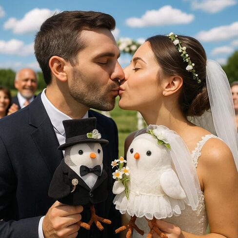 Blosssound 2 Pcs Wedding Gifts for Couples Bride and Groom Plush Bird Engagement Gifts for Newly Engaged Couples Groom to Bride Bird Figurines for Home Wedding Sweet Anniversary Day Table Decoration in Saudi Arabia