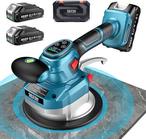SEESII 2-in-1 TILE TILE TOURN و CUPT ELECTRY CUP 285MM-12 سرعات ، 10 ساعات وقت التشغيل ، يناسب 12 × 12 بوصة إلى 89 × 89 بوصة ، 250 كجم/550 رطل طاقة شفط-لتركيب بلاط الجدار والأرضية (K919B) in Saudi Arabia