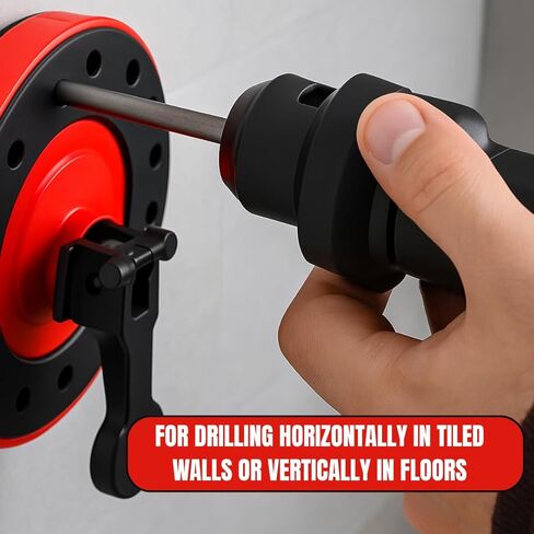 QUIX Drill Guide with Suction Back | 8 Metric & SAE Sizes | Water Lubrication System | For Tiles Surfaces | Horizontal/Vertical Usage | 4-3/8" (11.1 cm) Diameter | Ideal for Baths, Pools, Counters in Saudi Arabia