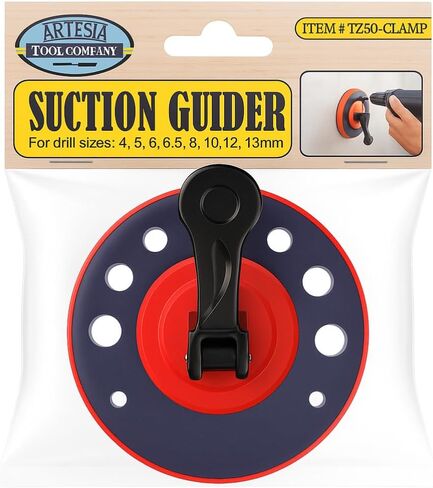 QUIX Drill Guide with Suction Back | 8 Metric & SAE Sizes | Water Lubrication System | For Tiles Surfaces | Horizontal/Vertical Usage | 4-3/8" (11.1 cm) Diameter | Ideal for Baths, Pools, Counters in Saudi Arabia