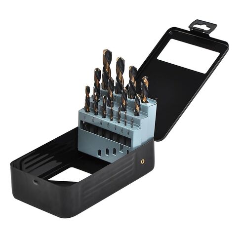 Left-Hand Drill-Bit Set, 15PCS High-Speed Steel Drills with Titanium Nitride Coating, Reverse-Twist Drill Bits with SAE Sizes in Saudi Arabia