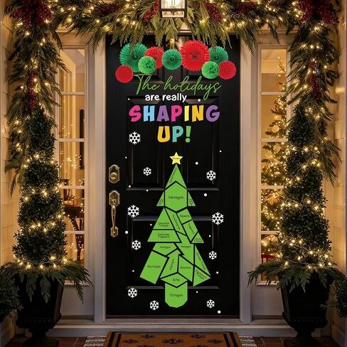 88 Pcs 3D Math Door Decorations Math Bulletin Board Back to School Classroom Decors Geometric Shapes Pencil Cutout with Paper Flower for Back to School Library Teacher Office Party Decors in Saudi Arabia