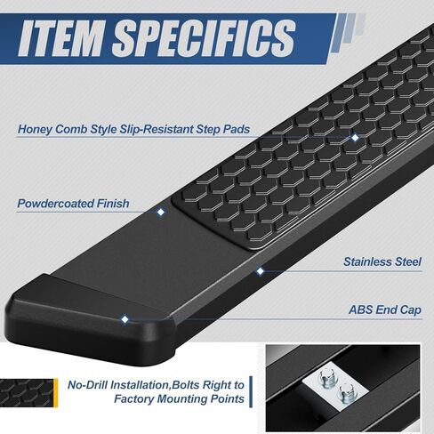 Auto Dynasty Honeycomb Running Boards Compatible with 2004-2014 Ford F-150 Super/Extended Cab, Stainless Steel Side Step Rail Nerf Bars, 5.5" Step Bars, Polished Chrome in Saudi Arabia