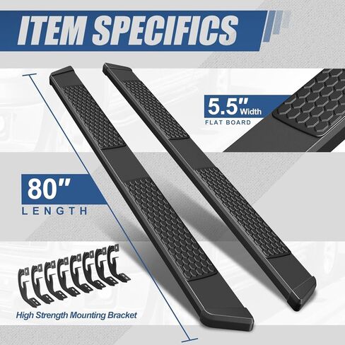 Auto Dynasty Honeycomb Running Boards Compatible with 2004-2014 Ford F-150 Super/Extended Cab, Stainless Steel Side Step Rail Nerf Bars, 5.5" Step Bars, Polished Chrome in Saudi Arabia