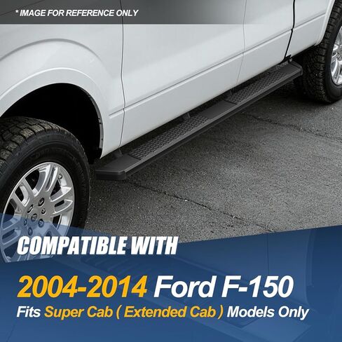 Auto Dynasty Honeycomb Running Boards Compatible with 2004-2014 Ford F-150 Super/Extended Cab, Stainless Steel Side Step Rail Nerf Bars, 5.5" Step Bars, Polished Chrome in Saudi Arabia