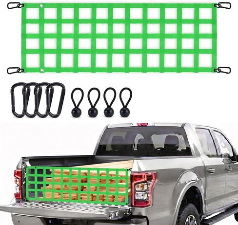 Tailgate Net for Pickup Truck Bed, Heavy Duty Tailgate Mesh Cargo Netting Cargo Net with Hooks for Chevrolet, Ford, Toyota, Dodge RAM, Jeep in Kuwait