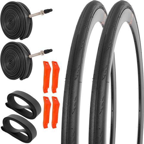 Rutu 2 Pack 700x23C Road Bike Pike Tires قابلة للطي - Presta Valve مع شريحة 2 حافة ، رافعات الإطارات - مناسبة لسباق سباق الدراجات جولة الدراجات جولة الدراجة in Kuwait