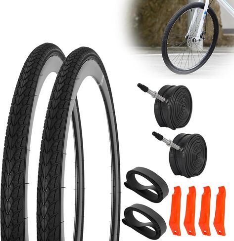 Rutu 2 Pack 700x23C Road Bike Pike Tires قابلة للطي - Presta Valve مع شريحة 2 حافة ، رافعات الإطارات - مناسبة لسباق سباق الدراجات جولة الدراجات جولة الدراجة in Kuwait
