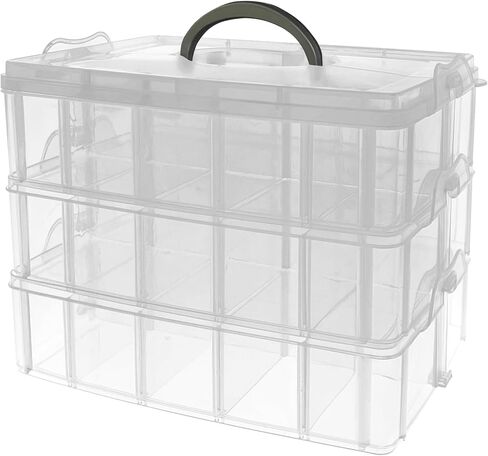 منظمي الخرز والتخزين ، صندوق حرفي واضح قابل للتكديس مع أغطية للتنظيم - حاويات تخزين صغيرة من البلاستيك للحرف اليدوية والمجوهرات والخرز ومستلزمات DIY (صندوق تخزين 59 PCS) in Kuwait