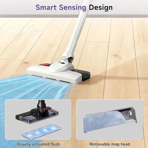 POMBEU Cordless Vacuum Cleaners for Home, Hardwood Floors Vacuum Mop All in One, Lightweight Stick Wireless Cleaner, Detachable Water Tank and Mop. Ideal for Hard Floor & Pet Hair, Mop & Vacuum Combo in Saudi Arabia