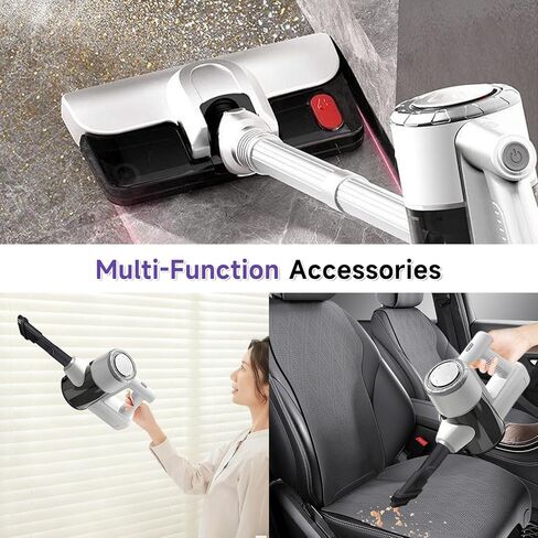 POMBEU Cordless Vacuum Cleaners for Home, Hardwood Floors Vacuum Mop All in One, Lightweight Stick Wireless Cleaner, Detachable Water Tank and Mop. Ideal for Hard Floor & Pet Hair, Mop & Vacuum Combo in Saudi Arabia