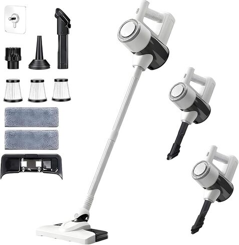POMBEU Cordless Vacuum Cleaners for Home, Hardwood Floors Vacuum Mop All in One, Lightweight Stick Wireless Cleaner, Detachable Water Tank and Mop. Ideal for Hard Floor & Pet Hair, Mop & Vacuum Combo in Saudi Arabia