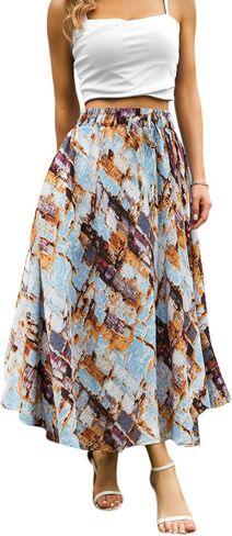 Maxi Skirts for Women with Pockets Long Midi Length Casual Skirt for Beach Party Holiday in Kuwait