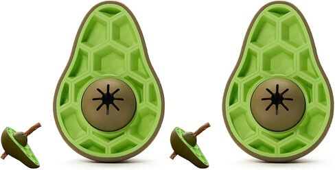 Friends Forever Bully Stick Holder for Dogs, Dog Chew Toys with Slow Feeder Design, Tough Dog Toys with Treat Holder and Made by Natural Rubber, Avocado in Saudi Arabia