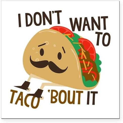CafePress Funny Taco Square Car Magnet 3 X 3 Square Car Magnet, Magnetic Bumper Display in Saudi Arabia