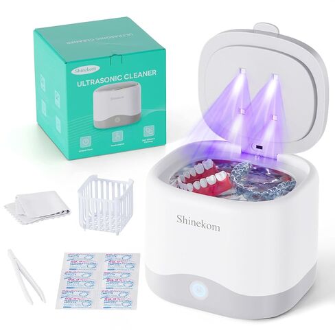 Ultrasonic Retainer Cleaner Machine 45KHz, 230ML Dentures Cleaner Machine with Tablets for Mouth Guards, Aligners, Braces & Jewelry in Saudi Arabia