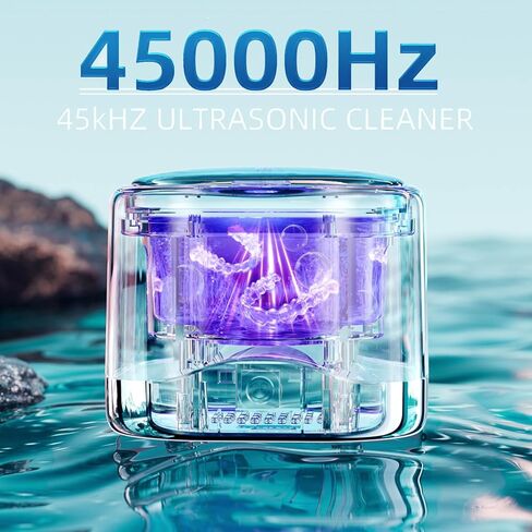 Ultrasonic Retainer Cleaner Machine 45KHz, 230ML Dentures Cleaner Machine with Tablets for Mouth Guards, Aligners, Braces & Jewelry in Saudi Arabia