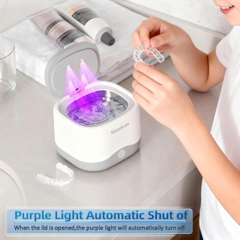 Ultrasonic Retainer Cleaner Machine 45KHz, 230ML Dentures Cleaner Machine with Tablets for Mouth Guards, Aligners, Braces & Jewelry in Saudi Arabia