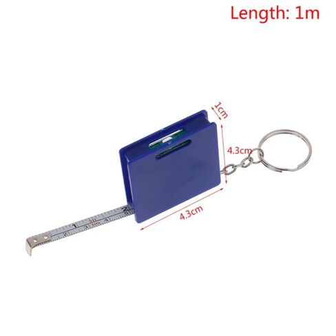 Keychain Construction Tools Roulette Measuring Instrument 1M Retractable Ruler Steel Tape Measure Mini Measure Tape Multifunctional(Blue) in Saudi Arabia