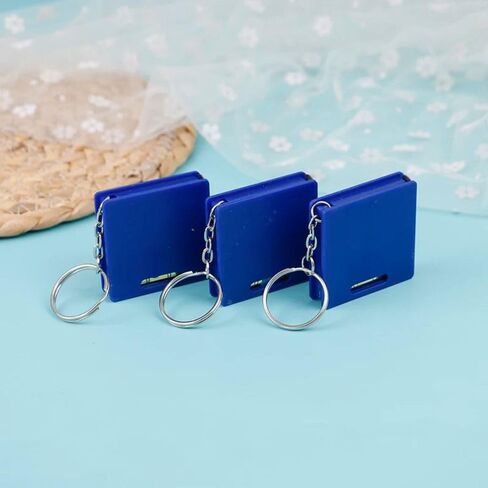 Keychain Construction Tools Roulette Measuring Instrument 1M Retractable Ruler Steel Tape Measure Mini Measure Tape Multifunctional(Blue) in Saudi Arabia