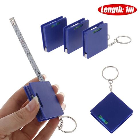 Keychain Construction Tools Roulette Measuring Instrument 1M Retractable Ruler Steel Tape Measure Mini Measure Tape Multifunctional(Blue) in Saudi Arabia