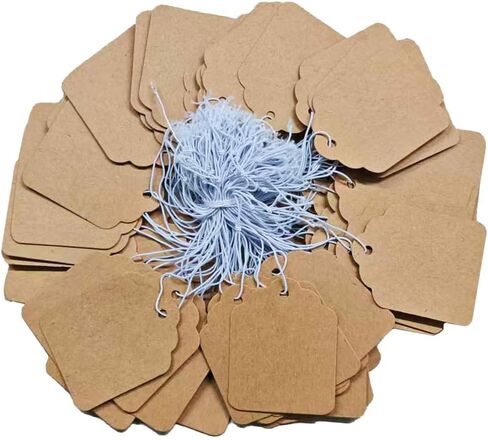 300 PCS 1x0.51 بوصة علامات سعر المجوهرات البيضاء مع سلسلة مرنة متصلة بالتجزئة هدية وبيع العلامة العلامة اليدوي عرض السعر Lables لتسعير قلادة وبضائع in Kuwait