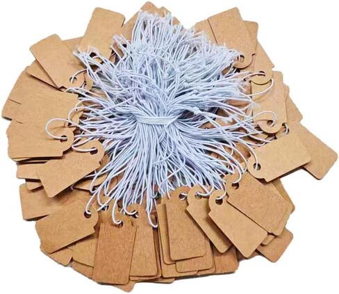300 PCS 1x0.51 بوصة علامات سعر المجوهرات البيضاء مع سلسلة مرنة متصلة بالتجزئة هدية وبيع العلامة العلامة اليدوي عرض السعر Lables لتسعير قلادة وبضائع in Kuwait
