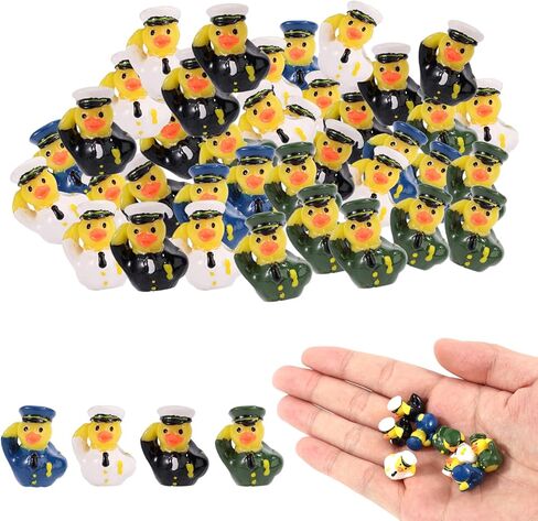 40PCS MINI BEATERAN Tribute Ducks ، Resin Miniature Militar Soldier Ducks صغيرة صغيرة مضحكة موحدة ملحقات الديكور العملي للمنظر الطبيعي Micro Garden Home Car Party in Kuwait