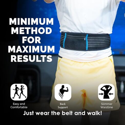 Joey Thurman's Walk Belt, Waist Trimmer for Men and Women Weight Loss for Walking Black with 3 Mini Resistance Bands and 21-Day Walking Challenge Plan in Saudi Arabia