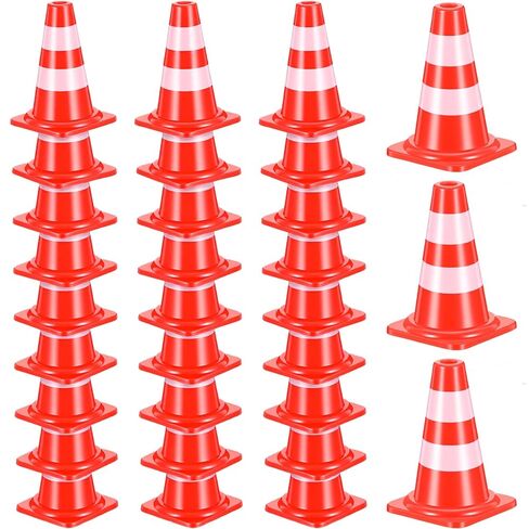 30 Pcs Mini Plastic Traffic Cones(with Hole on Top), Sports Safety Cones for Basketball Practice Equipment, Mini Orange Cone for Soccer Practices, Small Driving Practice Cone in Saudi Arabia