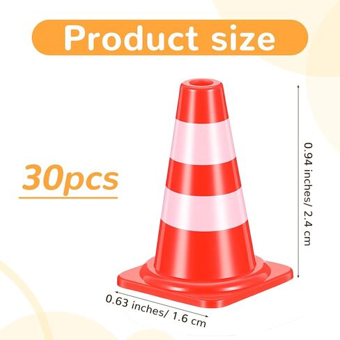 30 Pcs Mini Plastic Traffic Cones(with Hole on Top), Sports Safety Cones for Basketball Practice Equipment, Mini Orange Cone for Soccer Practices, Small Driving Practice Cone in Saudi Arabia