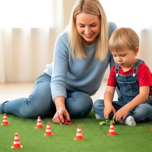 30 Pcs Mini Plastic Traffic Cones(with Hole on Top), Sports Safety Cones for Basketball Practice Equipment, Mini Orange Cone for Soccer Practices, Small Driving Practice Cone in Saudi Arabia