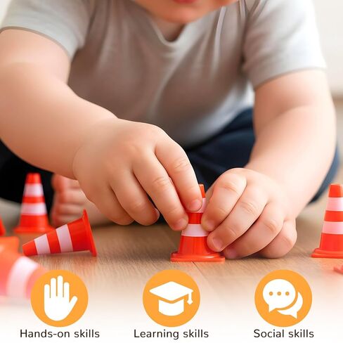 30 Pcs Mini Plastic Traffic Cones(with Hole on Top), Sports Safety Cones for Basketball Practice Equipment, Mini Orange Cone for Soccer Practices, Small Driving Practice Cone in Saudi Arabia