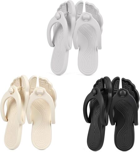 Rosoz Flip Flops for Women Men Foldable Travel Slippers Lightweight Shower Shoes Non-Slip Quick-Dry Bathroom Camp Beach Sandals in Kuwait